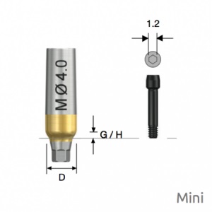 Абатмент ST FreeForm мини 6-гранник D-4.0 G/H-1.5