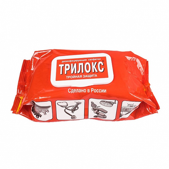 Дезинфицирующие салфетки Трилокс в блоке Бозон 120 шт.