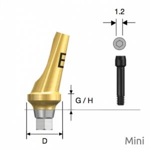 Абатмент угловой Angled мини 6-гранник d-4.5 h-4.0 мм. тип В угол-17° Osstem