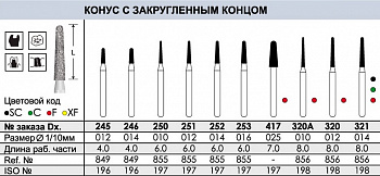 Боры алмазные 253 - 3 шт.
