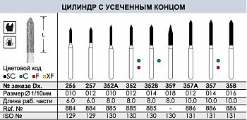 Боры алмазные C352B FG Dentex - 3 шт.