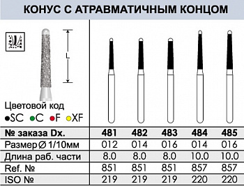 Боры алмазные 481 - 3 шт.