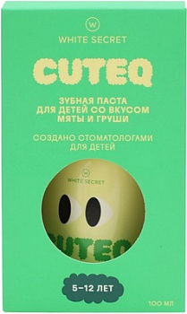 Зубная паста детская White Secret Cuteq от 5 до 12 лет груша-мята - 100 мл.