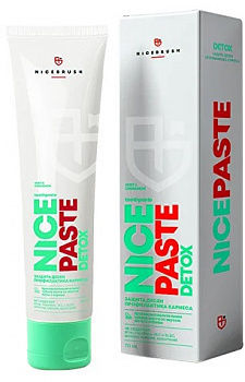 Зубная паста Nicepaste Detox противовоспалительная мята и корица без фтора NICEBRUSH 70 мл.