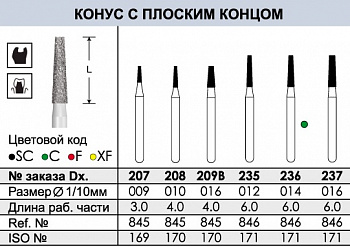 Боры алмазные 237 - 3 шт.